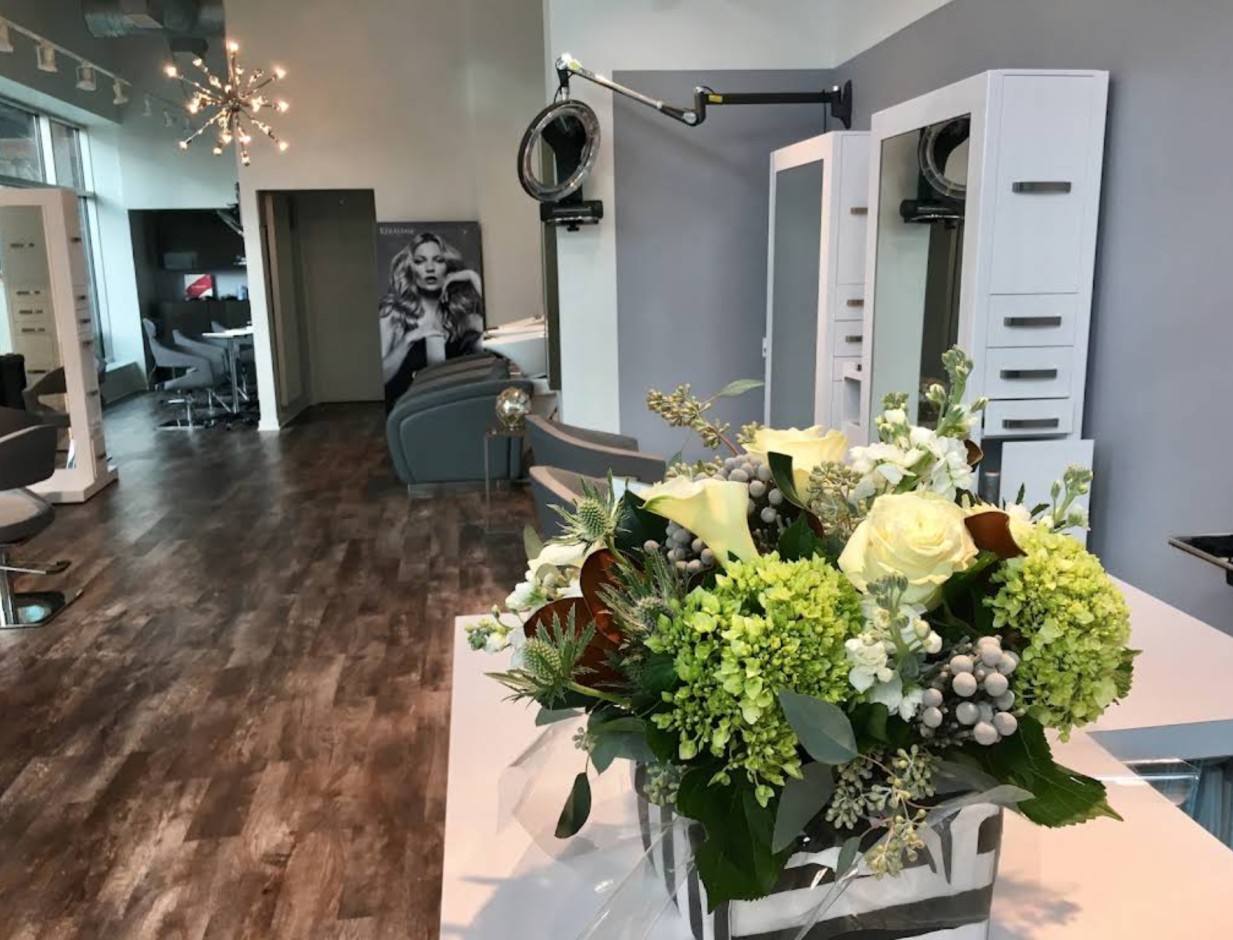 Flowers in a salon setting