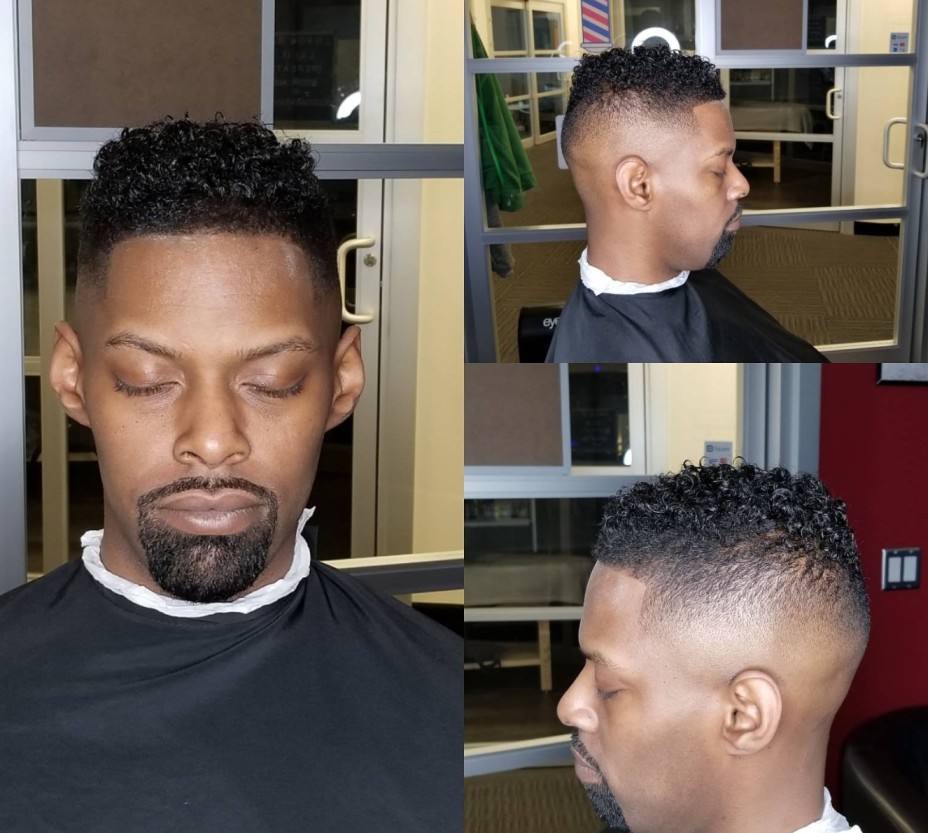 Barber studio and a finished fade haircut