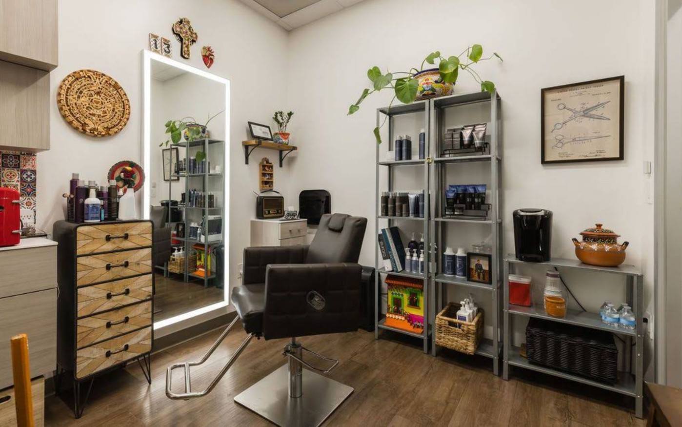 Eclectic, personalized private studio with folk-art decor